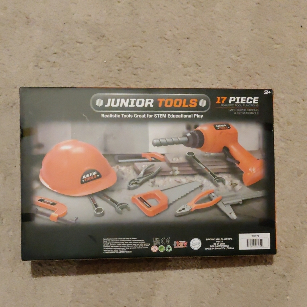 New!17-Piece Junior tools Kids Toy Set Orange realistic tool functions Y2K Retro - Picture 2 of 4